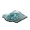 Oyster Shaped Decorative Plates Blue Iridescent Glass Coastal Serveware